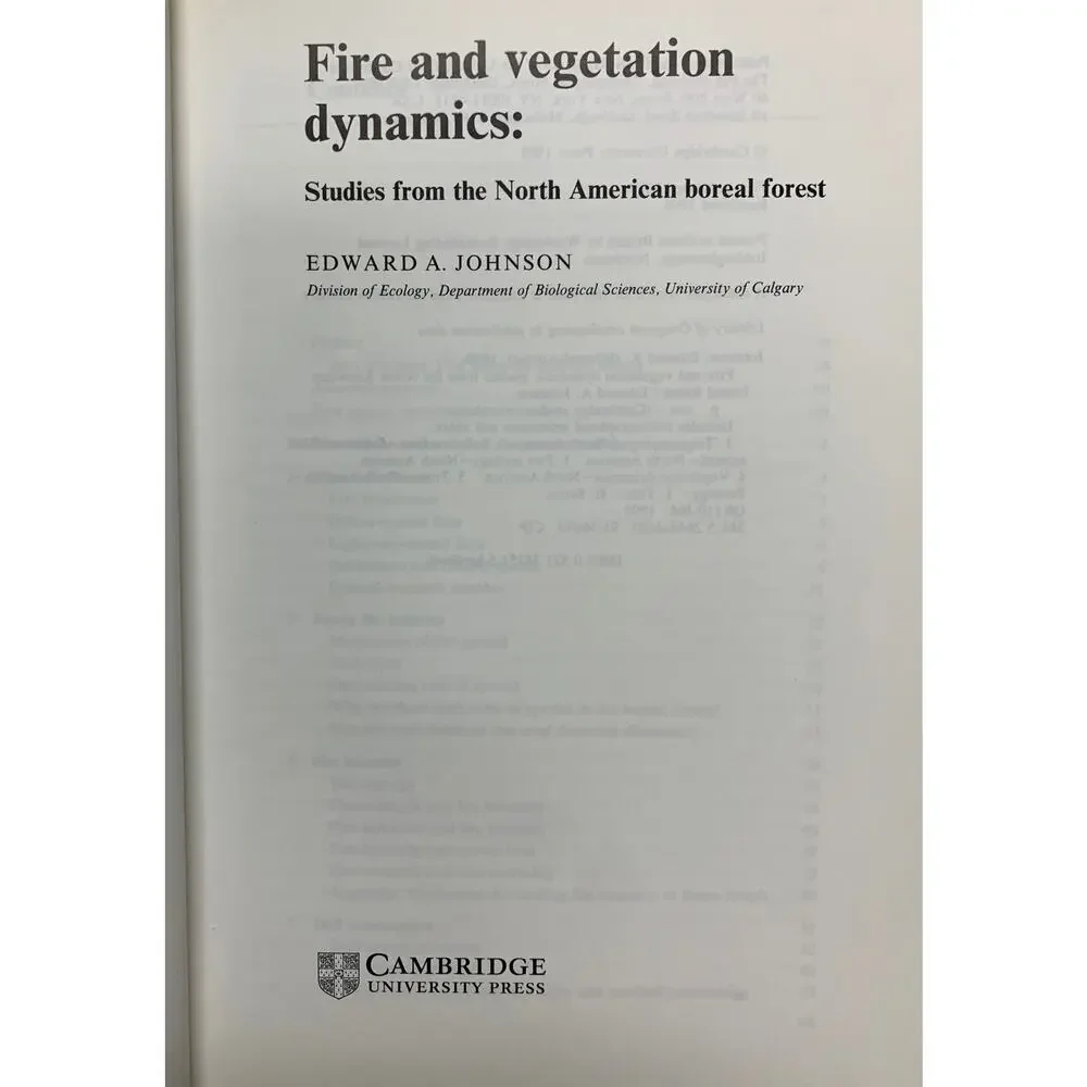 Fire and Vegetation Dynamics Studies from the North American boreal forest